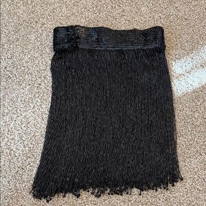 Elegant Black Fringe Skirt